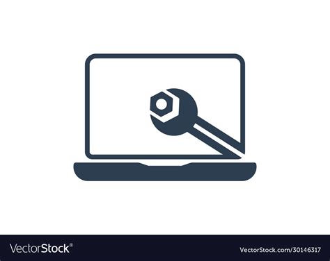 Computer Repair Digital Logo Symbol Royalty Free Vector