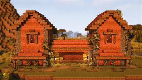 Minecraft How To Build A Acacia House Easy Savannah House Tutorial Youtube