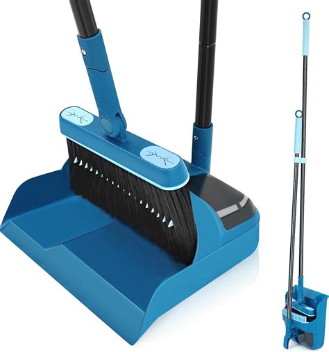 Jehonn Long Handled Dustpan And Brush Set Cm Swivel Broom Upright