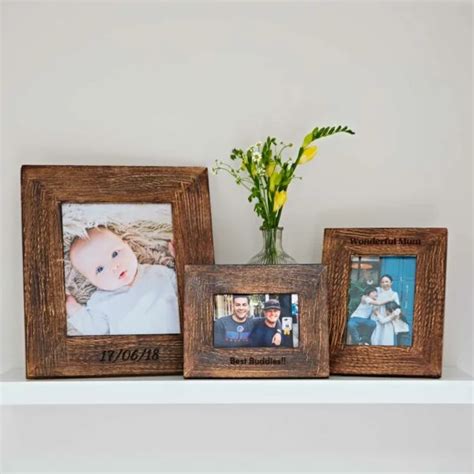 Personalised Natural Mango Wood Photo Frame Paper High