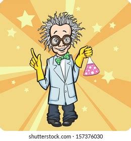 Vector Illustration Cartoon Standing Mad Scientist Stock Vector