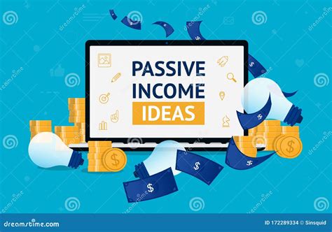 Passive Income Icons On White Background Cartoon Vector | CartoonDealer ...