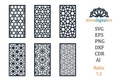 Laser Cutting Vector Templates Geometric Digital Patterns