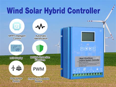 Wind Solar Hybrid Charge Controller MPPT 24V 48V LCD Energy Charge