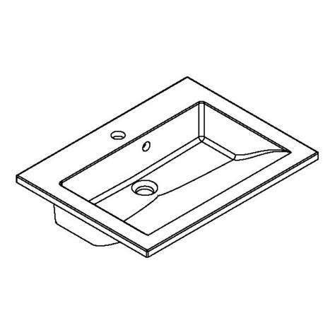 Wastafel Slide 60 Cm Glanzend Wit