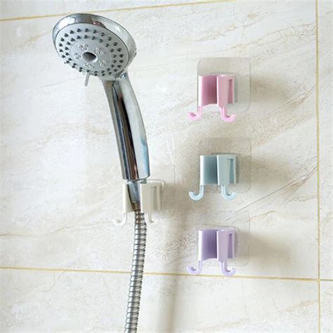 Universal Hand Shower Holder With 2 Hooks Adjustable Aluminum Alloy