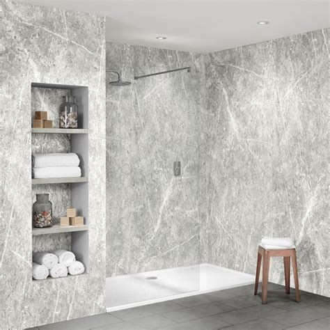 Bushboard Nuance Designer Roccia Postformed Wall Panel In White