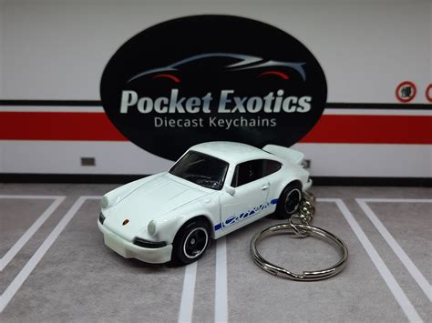 Porsche 911 Carrera Rs Keychain White Hot Wheels Diecast Etsy