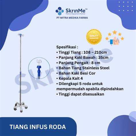 Jual Tiang Infus Roda Tiang Infus Pengait Stainless Steel