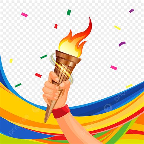 Olympics Torch Clipart Transparent Background Olympic Torch Modern