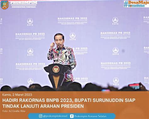 Pemkab Hadiri Rakornas BNPB 2023 Bupati Surunuddin Siap Tindak