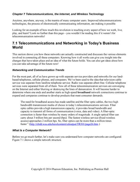 Chapter Telecommunications Chapter Telecommunications The