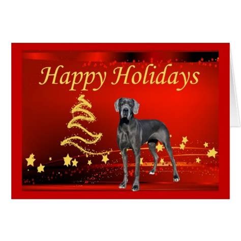 Great Dane Christmas Card Stars Zazzle