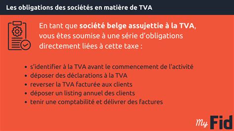 TVA et Société Belgique Règles et Obligations MyFid