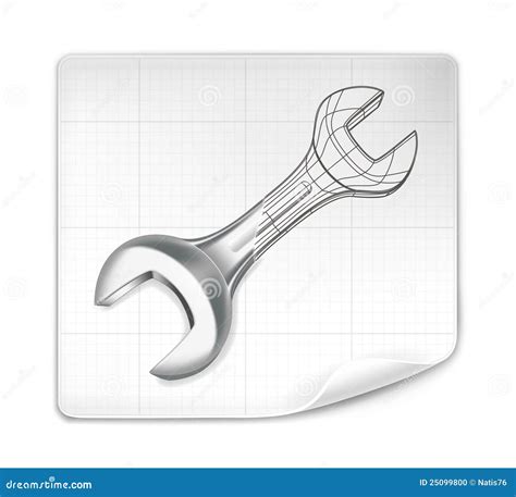 Wrench Drawing Stock Photo - Image: 25099800