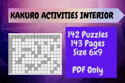 Kdp Kakuro Puzzles Activity Book Graphic By Luham Digital Products · Creative Fabrica