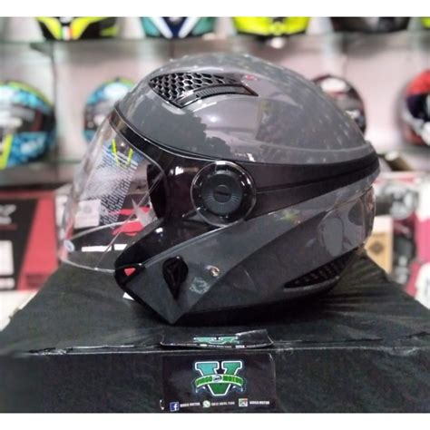 Jual ZEUS 610 SOLID GREY 11C DOUBLE VISOR Shopee Indonesia