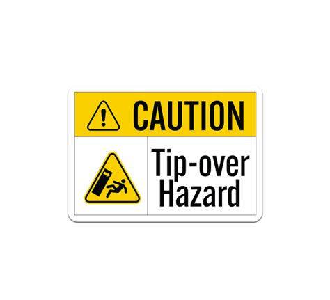 Ansi Tip Over Hazard Plastic Sign