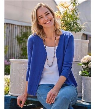 Electric Blue Cashmere Merino Classic V Neck Cardigan WoolOvers US