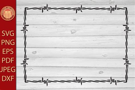 Barbed Wire Frame Eps Svg Pdf Png Files