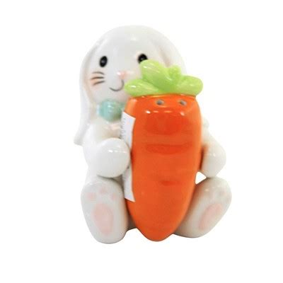 3 0 Inch Bunny And Carrot Salt Pepper Easter Set Rabbit Salt And