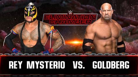 REY MYSTERIO VS GOLDBERG ELIMINATION CHAMBER WWE2K22 YouTube