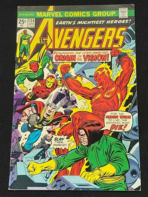 Avengers 1963 134 FN VF 7 0 Origin Of The Vision Part 1 Sal Buscema