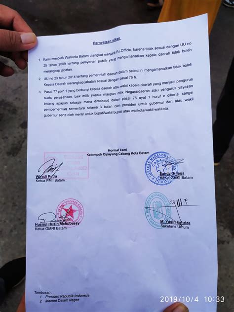 Surat Pernyataan Sikap Koleksi Gambar