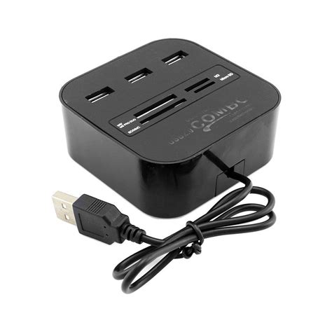 Buy Combo Card Reader And 3 Port Usb Hub All In One Combo Card Reader 3 Port Usb 20 Hub With