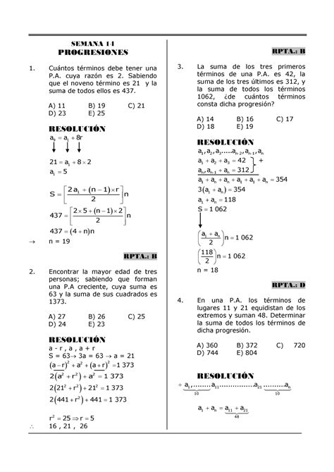 Algebra 14 Material Pre SEMANA 14 PROGRESIONES Cuntos tÈrminos