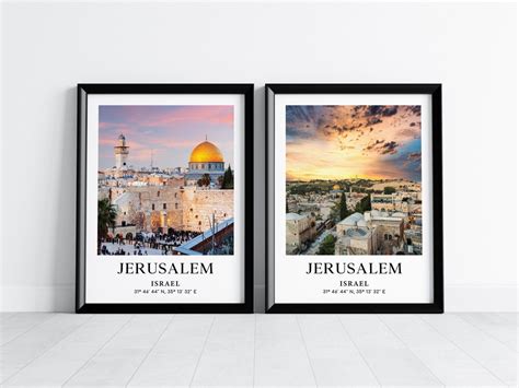 Set Of Jerusalem Poster Jerusalem Photo Israel Picture Israel Cities