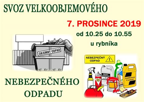 Svoz velkoobjemového a nebezpečného odpadu podzim 2019 Polní Chrčice