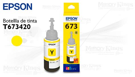 Botella De TINTA EPSON 673 Yellow 70ml Memory Kings Lo Mejor En