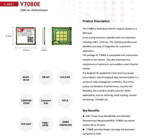 China Low Price 25 10pcs Simcom Y7080e Multi Band Nb Iot Module Lpwa