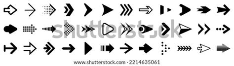 Set Arrow Icons Collection Different Arrows Stock Vector Royalty Free