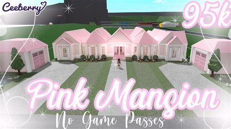 Bloxburg No Game Passes Pink Roleplay Mansion 95k Speed Build YouTube