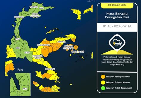 Prakiraan Cuaca Sulawesi Tengah Senin 9 Januari 2023 BMKG Keluarkan