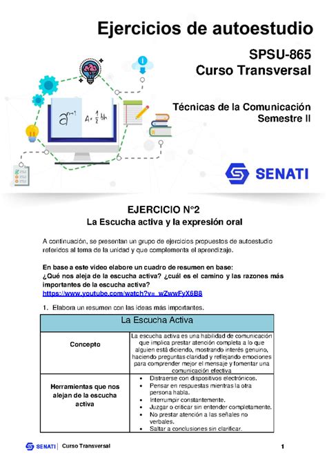 SPSU SPSU 865 Ejercicios T002 Técnicas de la Comunicación SPSU 865