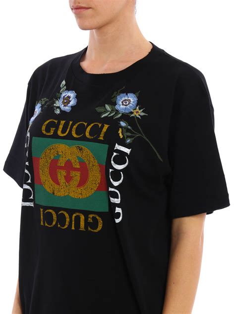 T Shirts Gucci Embroidered Flower Printed T Shirt 457094x5l881948