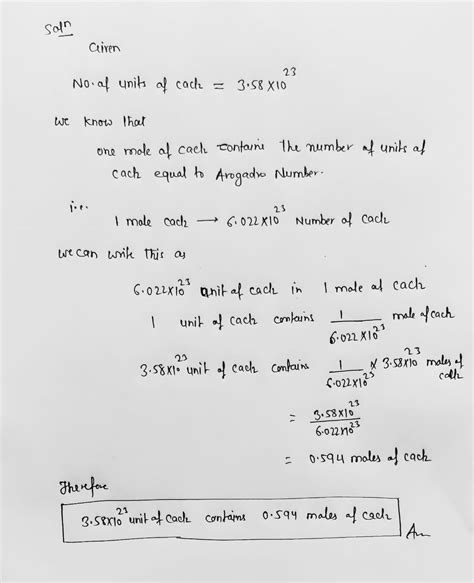 Solved Determine The Number Of Moles In X Formula Units Of