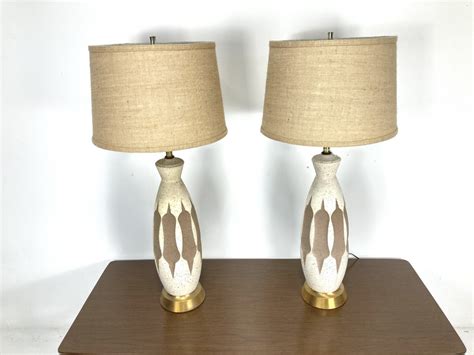 Pair Mid Century Modern Ceramic Table Lamps Epoch