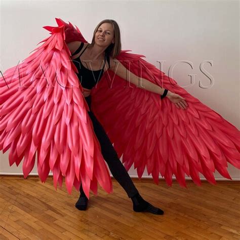 Angel Wings Costume Cosplay Wings Red Angelcostume Etsy