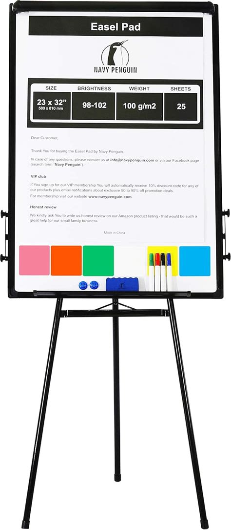 Whiteboard Easel Flipchart Set Tripod White Dry Erase Board 40 X 28