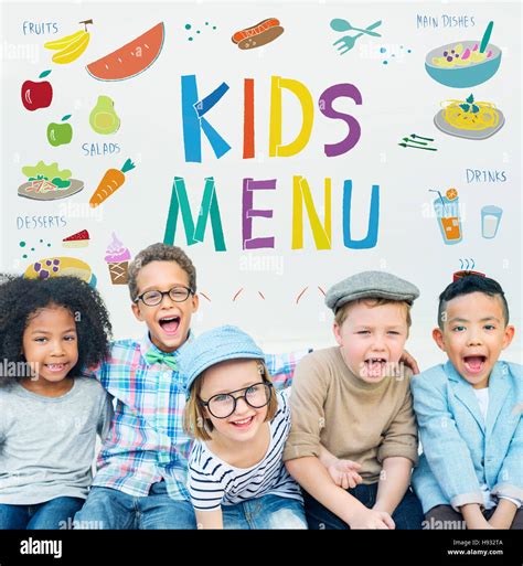 Kids Menu Cuisine Dishes Meal Concept Stock Photo - Alamy