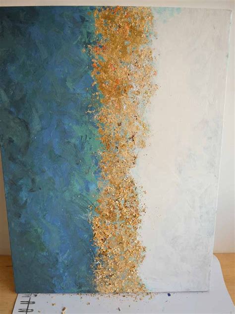 Easy DIY Gold Leaf Abstract Painting Abstract Painting Abstract