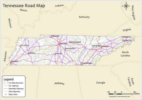 Tennessee Road Map Explore State Routes Us Highways And Interstates