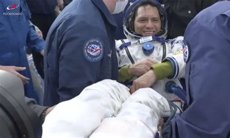 Three Astronauts Return To Earth After A Year In Space Nasa S Frank