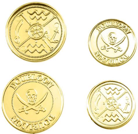 12 Goldmünzen Piratenschatz Set für Kinder Party ch