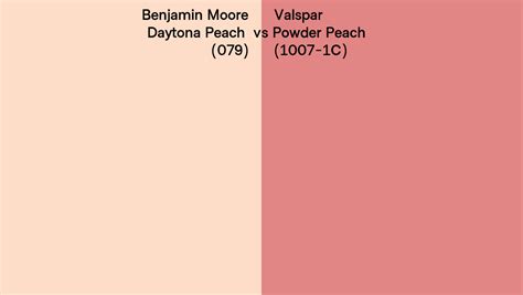 Benjamin Moore Daytona Peach 079 Vs Valspar Powder Peach 1007 1C