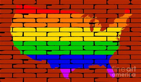 Lgbt Usa Map Rainbow Wall Digital Art By Bigalbaloo Stock Pixels